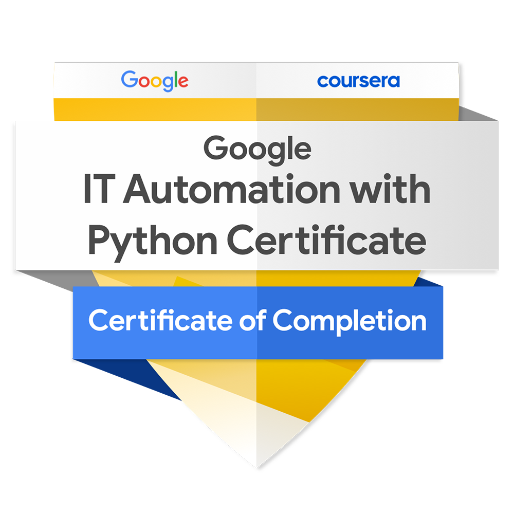 Google IT Automation with Python Certificate Image
